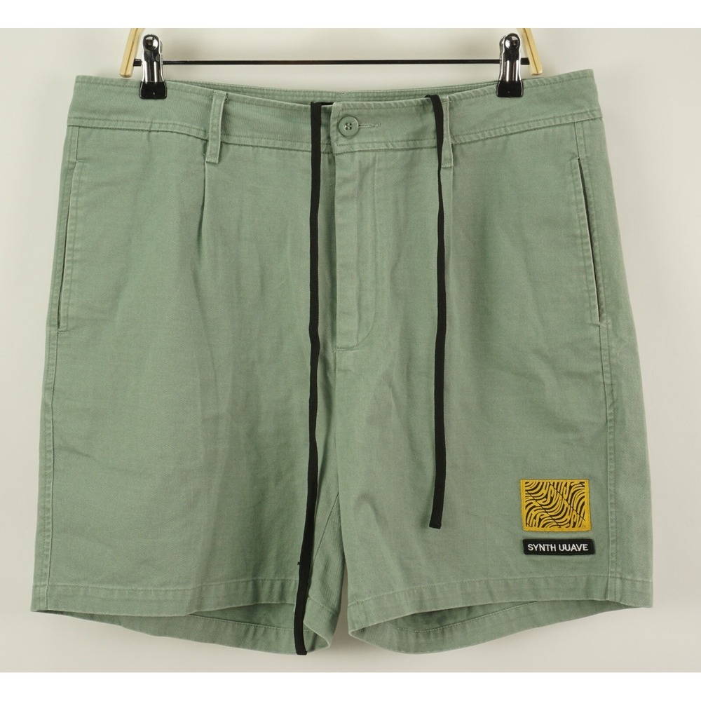 Double Rainbouu Synth UUave Drawstring Utility Shorts Men's Large 6" Green Twill
